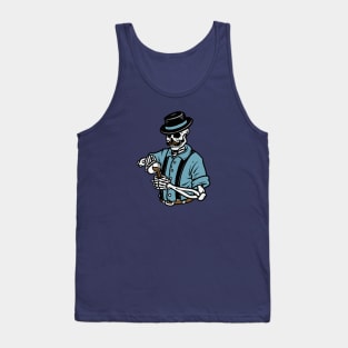 Hipster Skeleton Bartender Tank Top